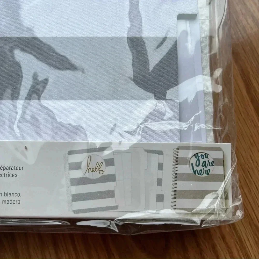 Heidi Swapp Cinch Album Kit New 10 Pc Craft Scrapbooking Grey White Stripe Hello